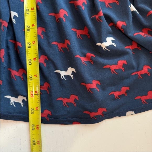 Leota New York Chase & Wonder HORSE Drapey Dress SIZE 6 Blue Long Sleeve Western - Picture 8 of 12